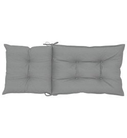 Coussins de chaise de jardin à dossier haut lot de 4 gris tissu