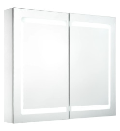 Armoire de salle de bain à miroir LED 80x12,2x68 cm