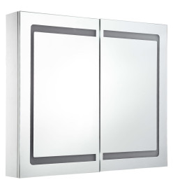 Armoire de salle de bain à miroir LED 80x12,2x68 cm