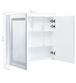 Armoire de salle de bain à miroir LED 80x12,2x68 cm