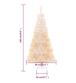 Sapin de Noël artificiel pointes iridescentes Blanc 180 cm PVC