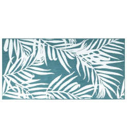 Tapis d'extérieur aqua et blanc 80x150 cm design réversible