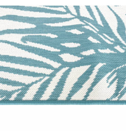 Tapis d'extérieur aqua et blanc 80x150 cm design réversible