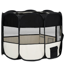 Parc pour chiens pliable avec sac de transport Noir 90x90x58 cm