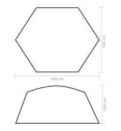 Tente de piscine Tissu 660x580x250 cm Gris