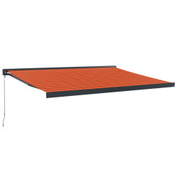 Auvent rétractable orange et marron 4x3 m tissu et aluminium