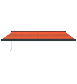 Auvent rétractable orange et marron 4x3 m tissu et aluminium