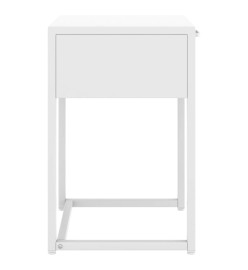 Table de chevet Blanc 38x35x54 cm Acier