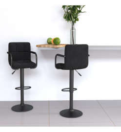 Tabourets de bar lot de 2 noir velours