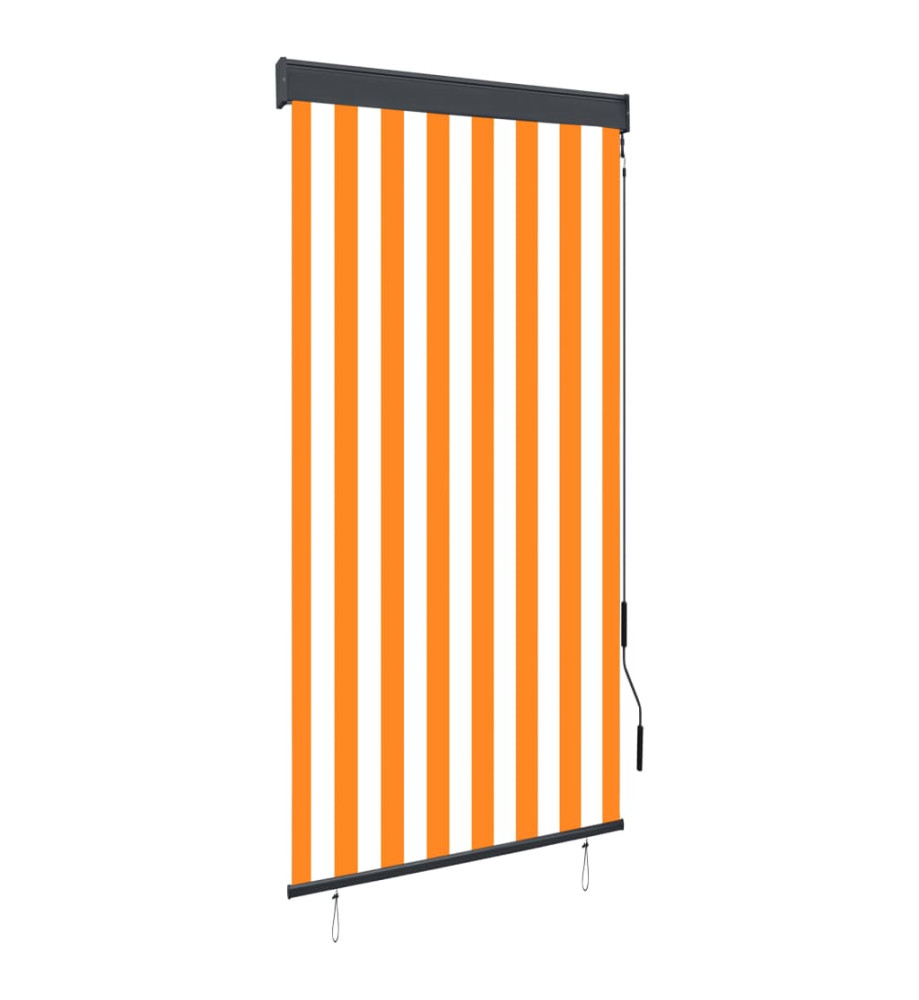 Store roulant d'extérieur 80x250 cm Blanc et orange