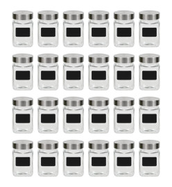 Pots de conservation avec autocollant 24 pcs 300 ml