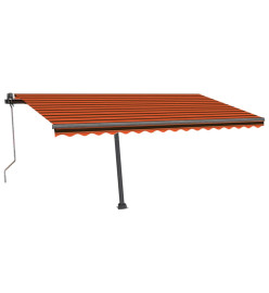 Auvent automatique capteur de vent/LED 400x300 cm Orange/marron