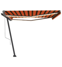 Auvent automatique capteur de vent/LED 400x300 cm Orange/marron