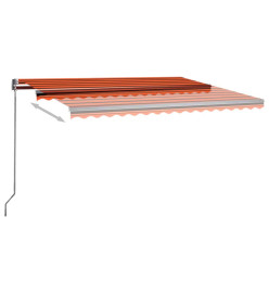 Auvent automatique capteur de vent/LED 400x300 cm Orange/marron