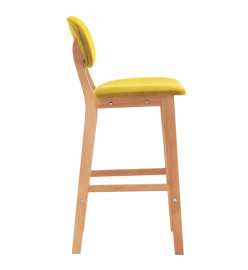 Tabourets de bar lot de 2 jaune moutarde tissu