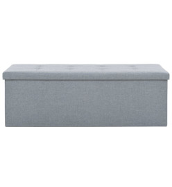 Banc de rangement pliable Faux lin 110 x 38 x 38 cm Gris clair