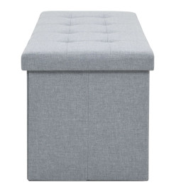 Banc de rangement pliable Faux lin 110 x 38 x 38 cm Gris clair