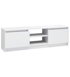 Meuble TV Blanc brillant 120x30x35,5 cm Aggloméré