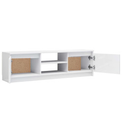 Meuble TV Blanc brillant 120x30x35,5 cm Aggloméré