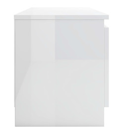 Meuble TV Blanc brillant 120x30x35,5 cm Aggloméré