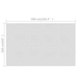 Film solaire de piscine flottant PE 260x160 cm Gris