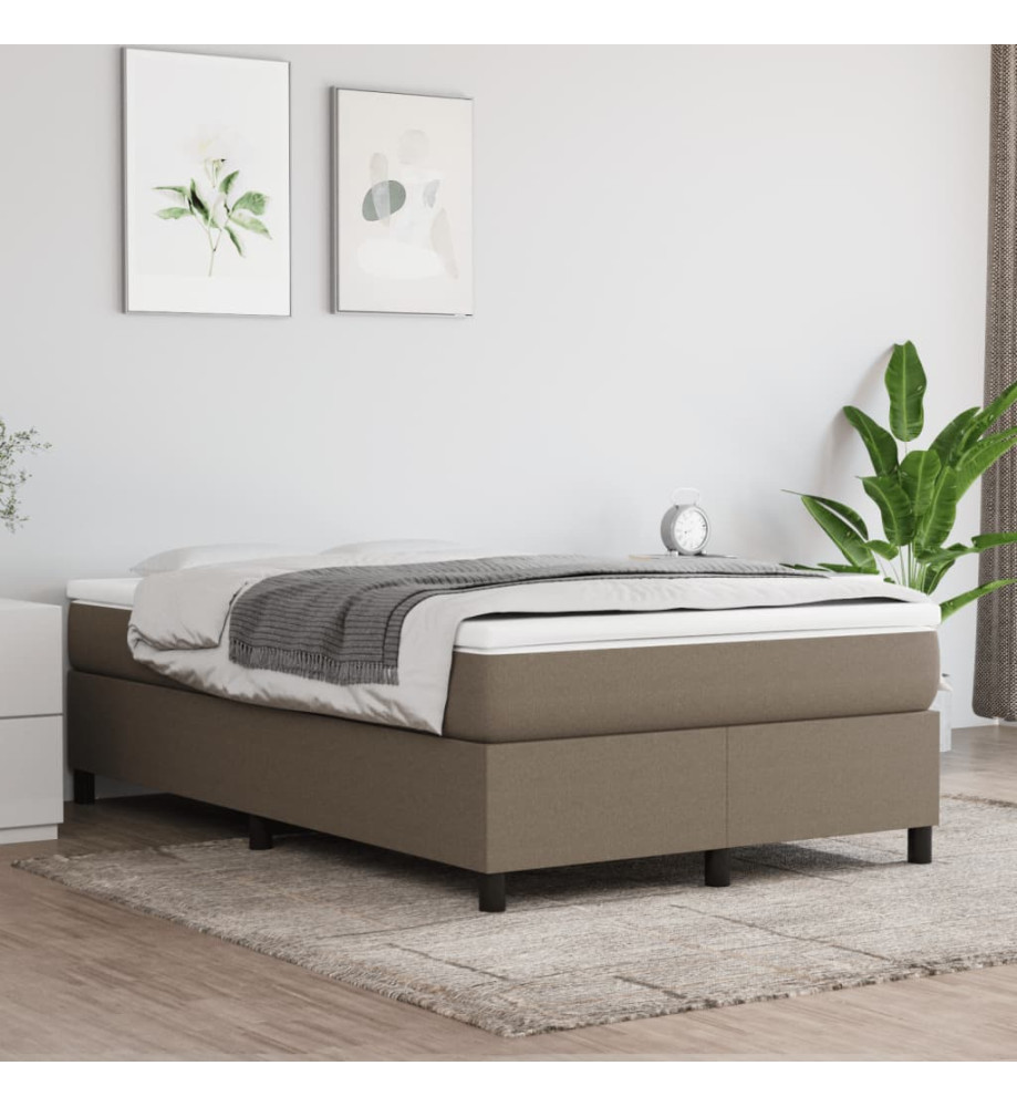 Lit à sommier tapissier avec matelas Taupe 120x200 cm Tissu Lit à sommier tapissier avec matelas Taupe 120x200 cm Tissu