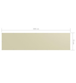 Écran de balcon Crème 75x300 cm Tissu Oxford