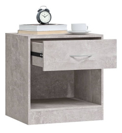 Tables de chevet 2 pcs avec tiroir Gris béton