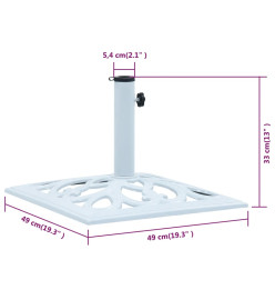 Socle de parasol Blanc 12 kg 49 cm Fonte