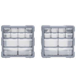 Organisateurs multi-tiroirs avec 12 tiroirs 2 pcs 26,5x16x26 cm