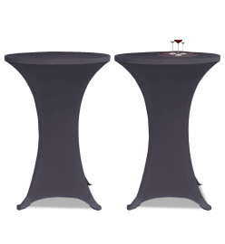 Housse de table extensible 80 cm 2 pcs Anthracite