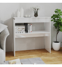 Table console Blanc brillant 80x30x80 cm Aggloméré