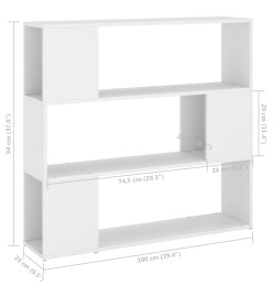 Bibliothèque/Séparateur de pièce Blanc 100x24x94 cm