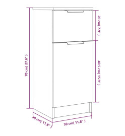 Buffet Chêne sonoma 30x30x70 cm Bois d'ingénierie