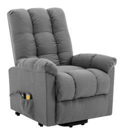 Fauteuil de massage inclinable Gris clair Tissu