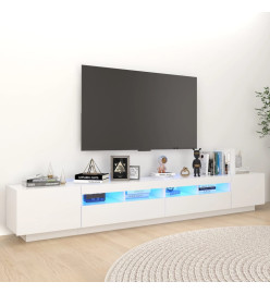 Meuble TV avec lumières LED Blanc 260x35x40 cm