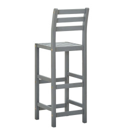 Tabourets de bar lot de 2 gris bois d'acacia massif