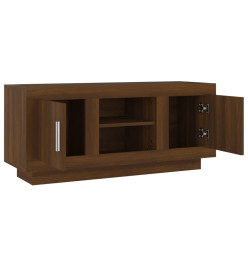 Meuble TV chêne marron 102x35x45 cm bois d'ingénierie