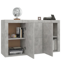 Buffet Gris béton 120x36x69 cm Aggloméré