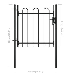 Portail simple avec haut arrondi 100 x 75 cm