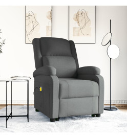 Fauteuil de massage inclinable Gris foncé Tissu