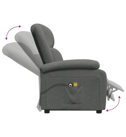 Fauteuil de massage inclinable Gris foncé Tissu