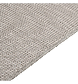 Tapis à tissage plat d'extérieur 140x200 cm Taupe