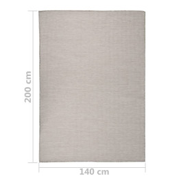 Tapis à tissage plat d'extérieur 140x200 cm Taupe