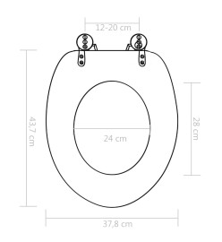 2 pcs Sièges WC MDF et couvercle à fermeture en douceur Dauphin