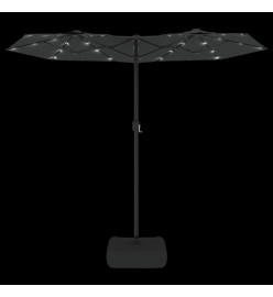 Parasol à double tête avec LED anthracite 316x240 cm