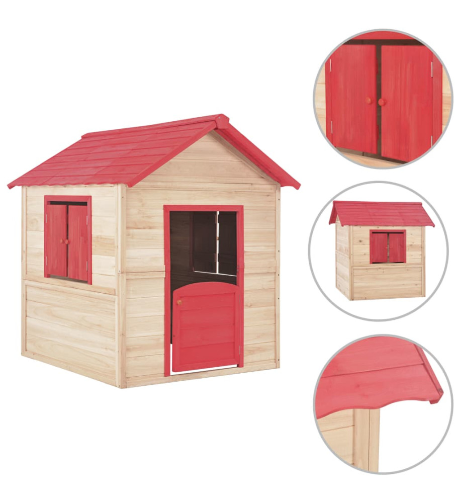 Maison de jeu pour enfants Bois de sapin Rouge