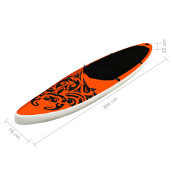 Ensemble de planche SUP gonflable 366x76x15 cm Orange