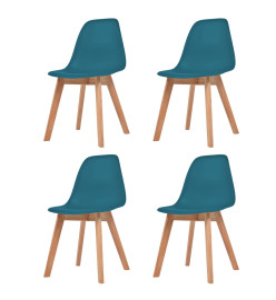 Chaises à manger lot de 4 turquoise plastique