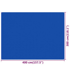 Tapis de tente 300x400 cm Bleu PEHD